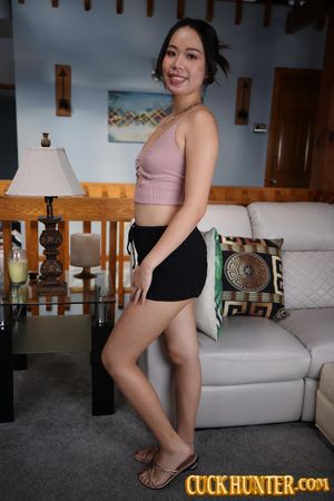 Jade Sky’s Asian brunette body gets slammed by a black giant cock while her husband watches in shock - Photo 10