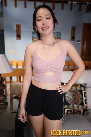 Jade Sky’s Asian brunette body gets slammed by a black giant cock while her husband watches in shock - Photo 6