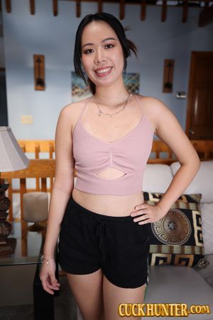 Jade Sky’s Asian brunette body gets slammed by a black giant cock while her husband watches in shock - Photo 7