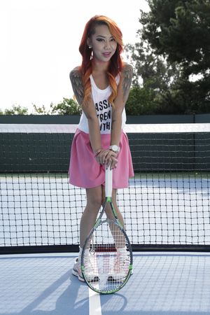Asian stepsisters Katelyn Kei and Kimberly Chi take a tennis break - Photo 104