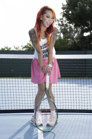 Asian stepsisters Katelyn Kei and Kimberly Chi take a tennis break - Photo 106