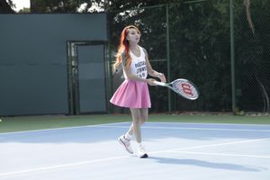 Asian stepsisters Katelyn Kei and Kimberly Chi take a tennis break - Photo 25