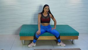 Latina Lesbian Gym Partners Train Their Asses With Vibrators - Photo 110