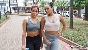 Thick Curvy Latina Lesbians Lick and Toy After Yoga - Photo 456