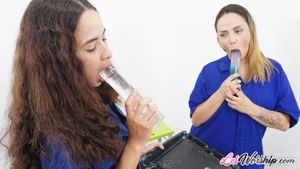 Thick Latina Lesbians Toys and Lick Pussies To Climax - Photo 286