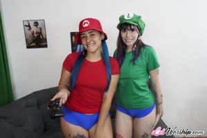 Teen Latina Babes Rafa and Saturn Explore Toys in Wild Encounter - Photo 118