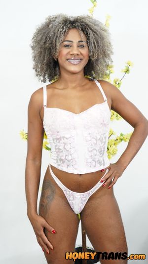 Busty Latina Trans Takes Ebony Teen Ass - Photo 114