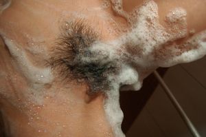 Slender Japanese MILF presents her hairy pussy - Photo 268