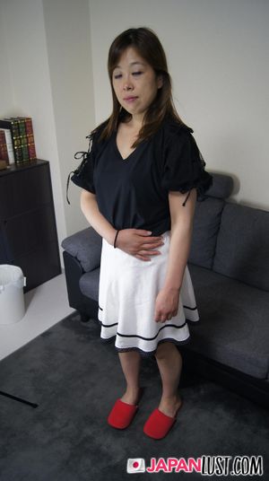 Japanese Cougar Lifts Skirt For Hairy Pussy Sex And Creampie - Photo 134