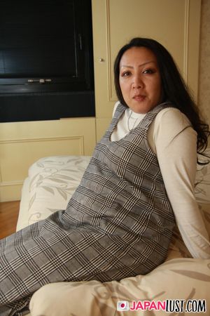 Chubby Japanese Cougar Strips To Ride Cock POV - Photo 66