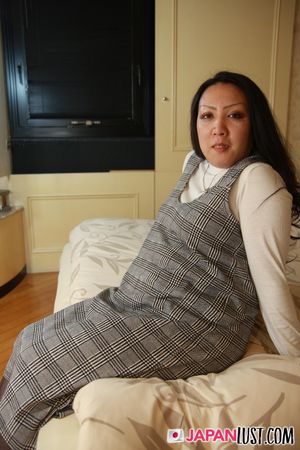 Chubby Japanese Cougar Strips To Ride Cock POV - Photo 67