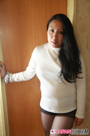 Chubby Japanese Cougar Strips To Ride Cock POV - Photo 85