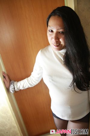 Chubby Japanese Cougar Strips To Ride Cock POV - Photo 86