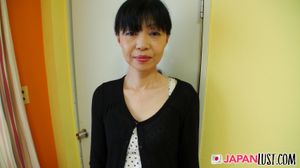 Slender Japanese Granny Strips For POV Creampie - Photo 12