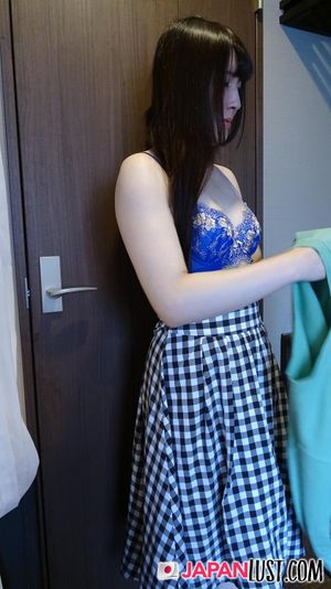 Petite Japanese MILF Strips For POV Sex And Creampie - Photo 40