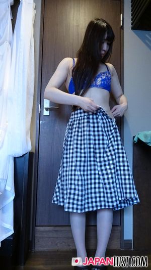 Petite Japanese MILF Strips For POV Sex And Creampie - Photo 43