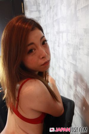 Petite Japanese Secretary Strips Sexy Red Dress - Photo 131