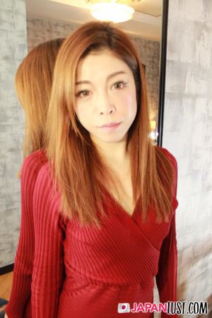 Petite Japanese Secretary Strips Sexy Red Dress - Photo 41