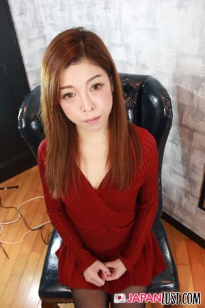 Petite Japanese Secretary Strips Sexy Red Dress - Photo 45