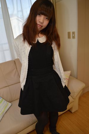 Japanese teen strips her black stockings - Photo 54