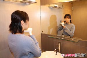 Innocent Miki strips down, toys buzzing on her clit before rough sex makes her cum uncontrollably - Photo 77