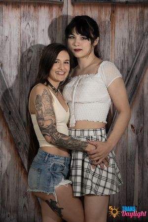 Cailey and Luna share slow, sensual sex — ending with Cailey moaning and cumming hot all over Luna’s belly - Photo 202