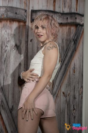 Gorgeous trans goddess invites a sweet girl for a wild night, fucking her shaved pussy raw and rough - Photo 12