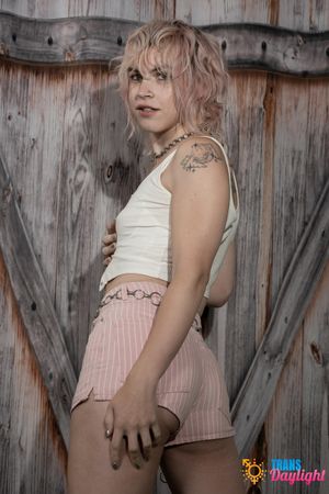 Gorgeous trans goddess invites a sweet girl for a wild night, fucking her shaved pussy raw and rough - Photo 15