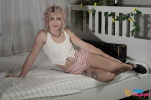 Gorgeous trans goddess invites a sweet girl for a wild night, fucking her shaved pussy raw and rough - Photo 29