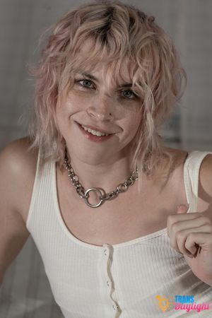 Gorgeous trans goddess invites a sweet girl for a wild night, fucking her shaved pussy raw and rough - Photo 38