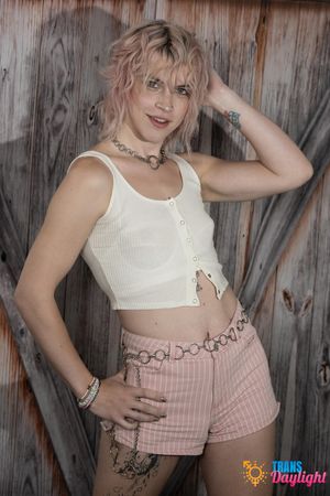 Gorgeous trans goddess invites a sweet girl for a wild night, fucking her shaved pussy raw and rough - Photo 4