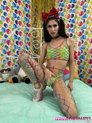 Busty Trans Takes Bareback Anal From Zariah Aura - Photo 41