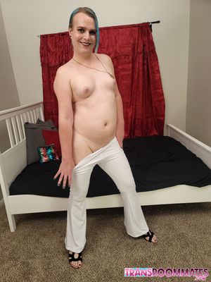 Ebony Trans Submissive Gets Bareback Anal - Photo 112