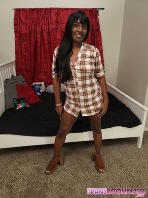 Ebony Trans Submissive Gets Bareback Anal - Photo 198