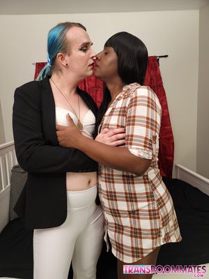 Ebony Trans Submissive Gets Bareback Anal - Photo 352