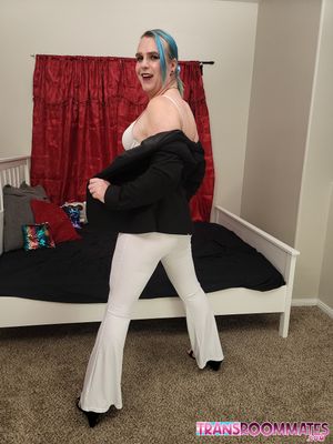 Ebony Trans Submissive Gets Bareback Anal - Photo 43