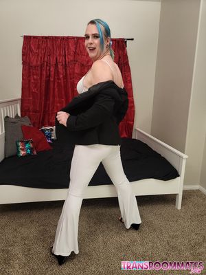 Ebony Trans Submissive Gets Bareback Anal - Photo 45