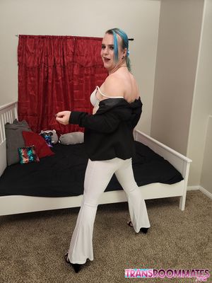 Ebony Trans Submissive Gets Bareback Anal - Photo 47