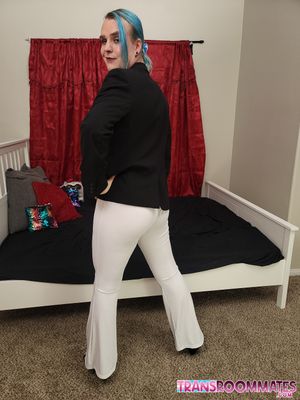 Ebony Trans Submissive Gets Bareback Anal - Photo 55