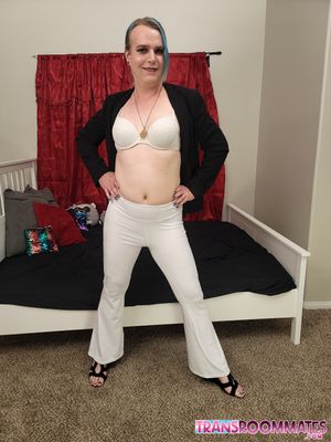 Ebony Trans Submissive Gets Bareback Anal - Photo 57