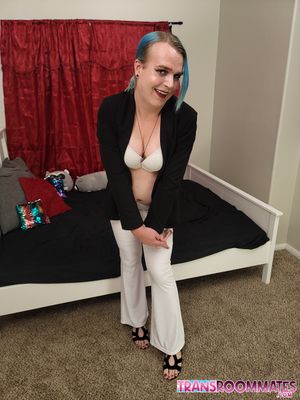 Ebony Trans Submissive Gets Bareback Anal - Photo 65