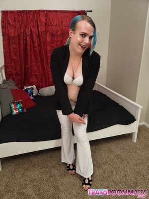 Ebony Trans Submissive Gets Bareback Anal - Photo 66