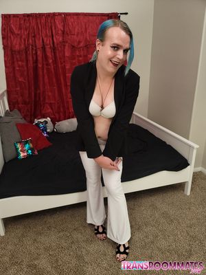 Ebony Trans Submissive Gets Bareback Anal - Photo 67