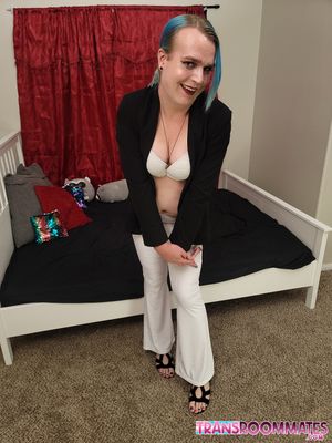 Ebony Trans Submissive Gets Bareback Anal - Photo 68