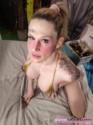 Busty Blonde Trans Aphrodite Adams Craving Some Ass - Photo 88