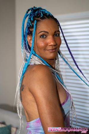 Busty Trans Aphrodite Adams Gives Ebony Roommate Creampie - Photo 112