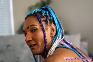 Busty Trans Aphrodite Adams Gives Ebony Roommate Creampie - Photo 197