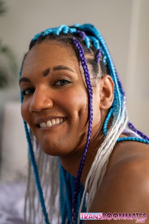 Busty Trans Aphrodite Adams Gives Ebony Roommate Creampie - Photo 198