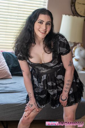 Curvy Trans Bambi Hart Hard Anal Pounding by Horny Roomate - Photo 293
