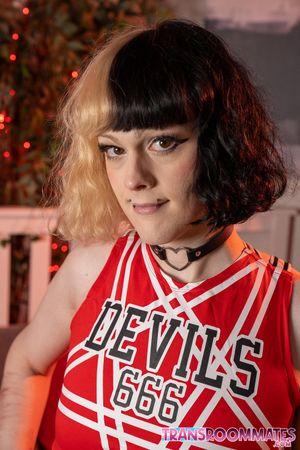 Trans Cheerleader Gets A Bareback Tutoring Session - Photo 119